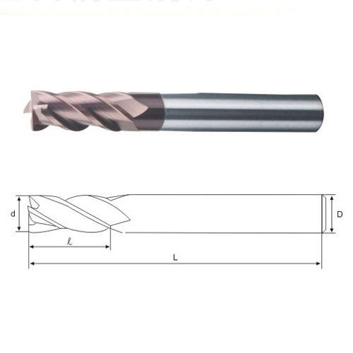 畦田达 QTD 高硬长柄立铣刀 4F